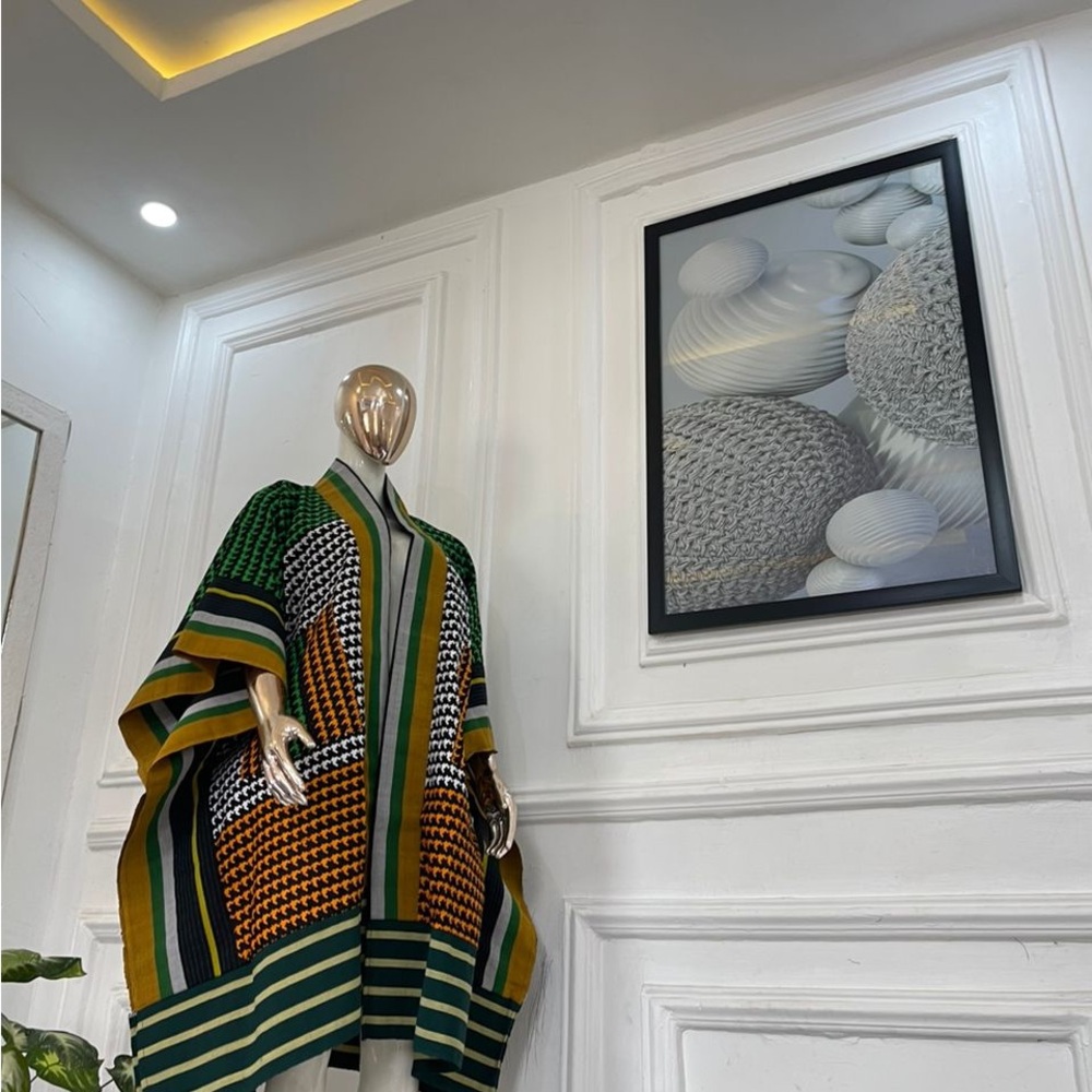 Multicolor Striped Poncho